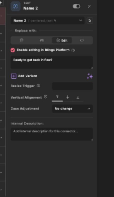 Shared Studio connector detail panel where interaction connector source, fallback, editing access, and internal description controls are configured