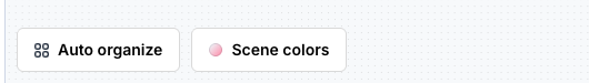 Auto organize and Scene colors controls at the bottom of the Flow Map canvas