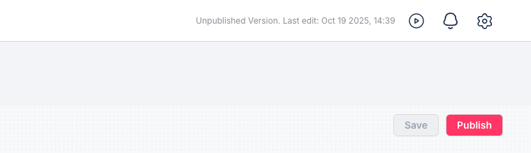 Flow Map header with Save and Publish controls