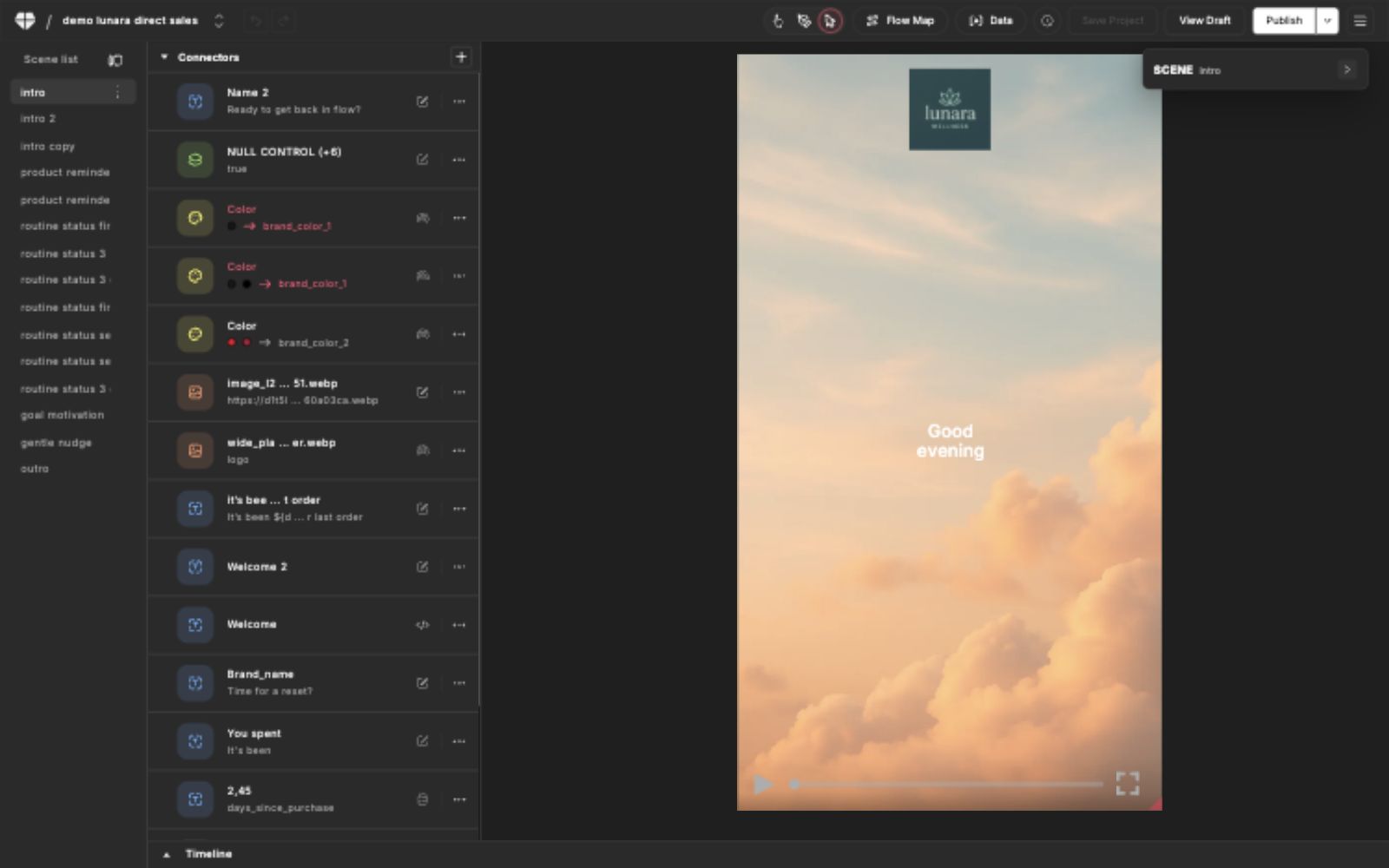 Blings Studio editor in connect mode